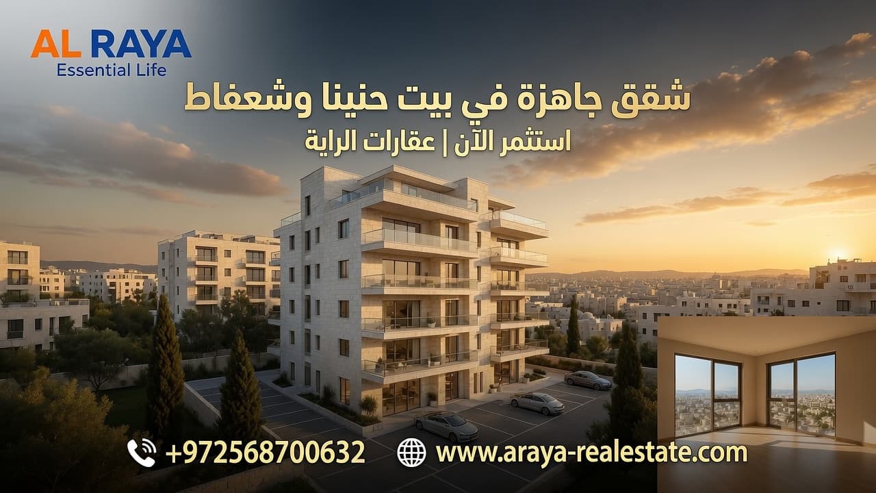 شقق سكنية جاهزة في القدس – بيت حنينا وشعفاط